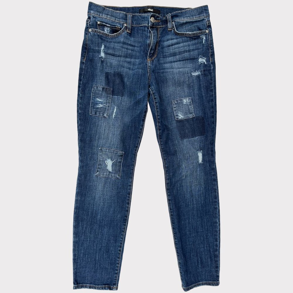 Else Women's Straight Ankle Patchwork Jeans Size 30